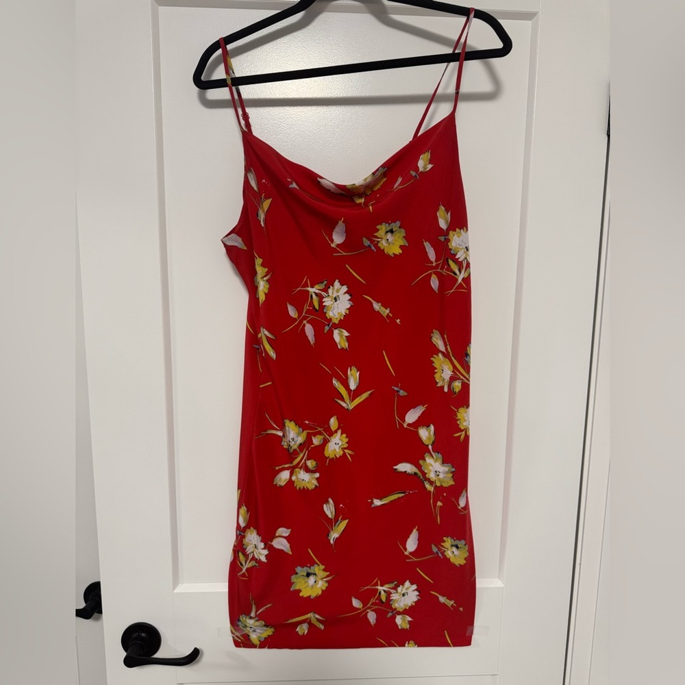 Floral Red Slip Dress